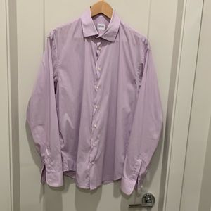 Armani Collezioni Lila & White striped cotton dress shirt size 41/16/L